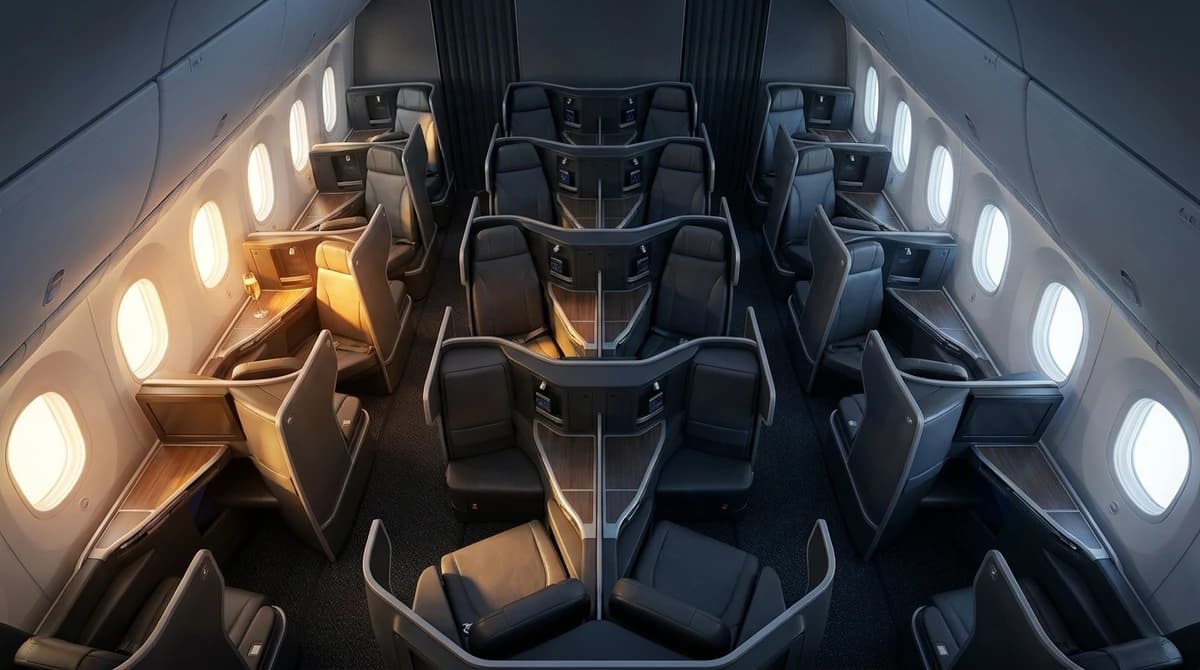 Not all 1-2-1 seats are equal — window suites in rows 3–5 are the sweet spot on most widebody layouts