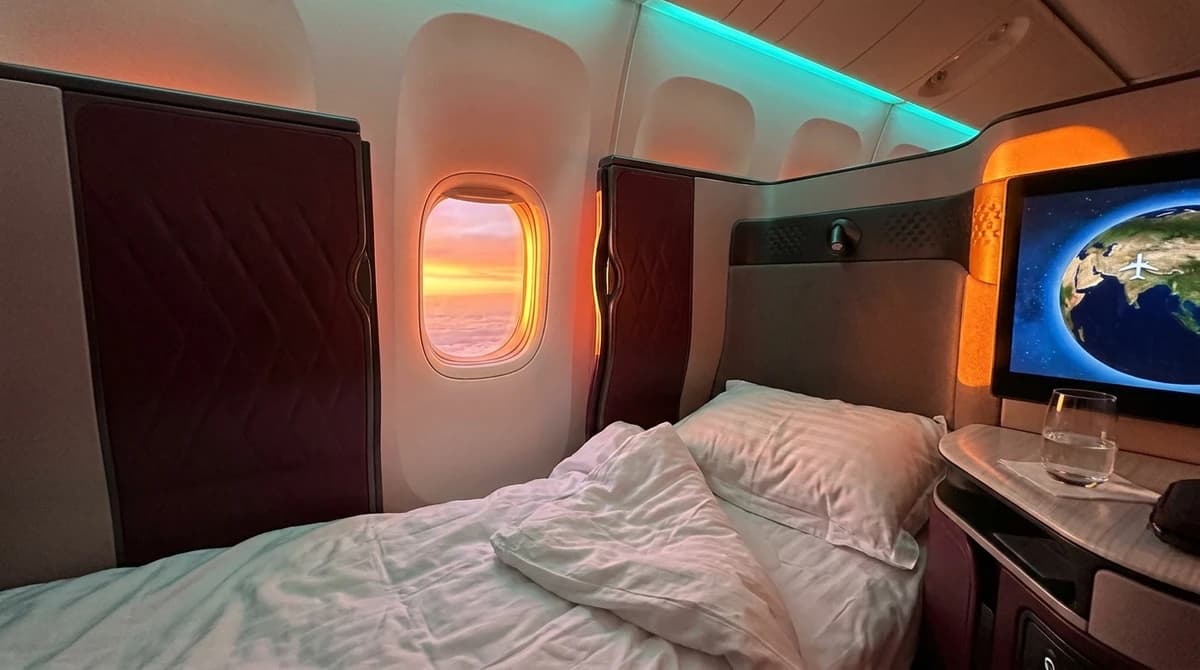 Arriving rested after eight hours flat changes the first day of any trip — that's the premium angle worth considering