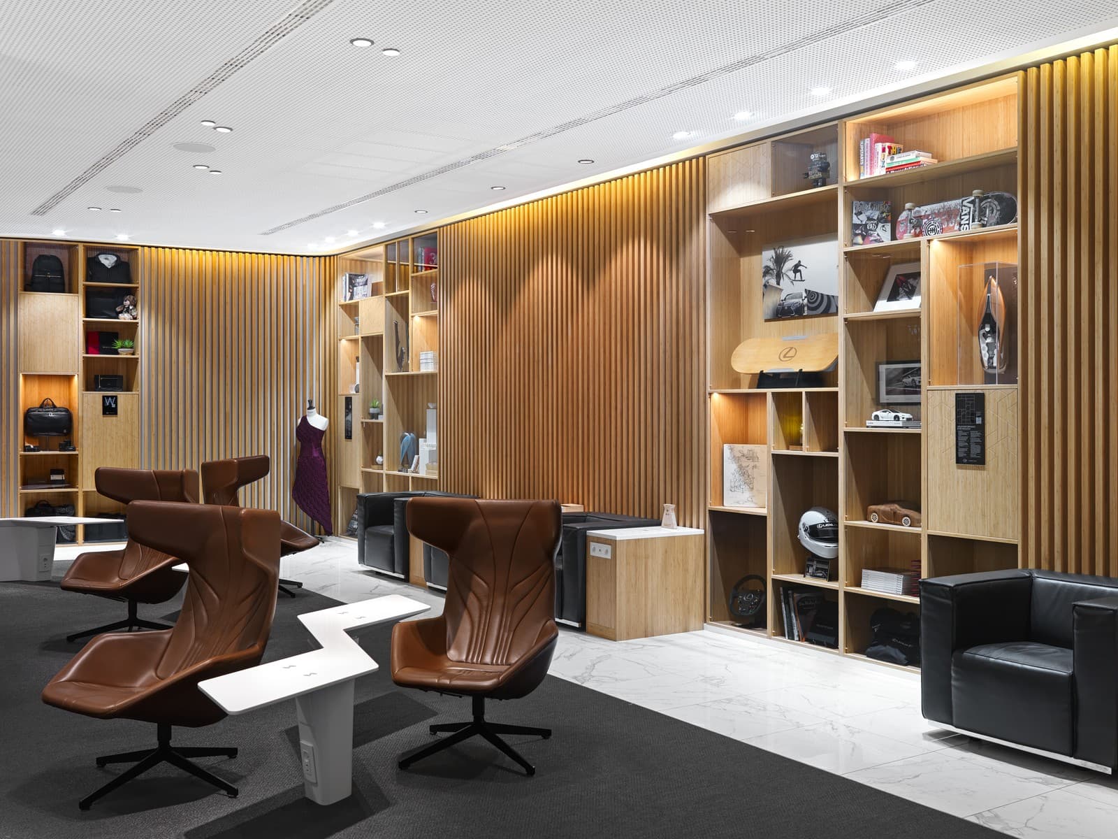 The Loft, Brussels Airlines’ flagship Business Class lounge at Brussels Airport, designed in partnership with Lexus. Photo by Brussels Airlines.