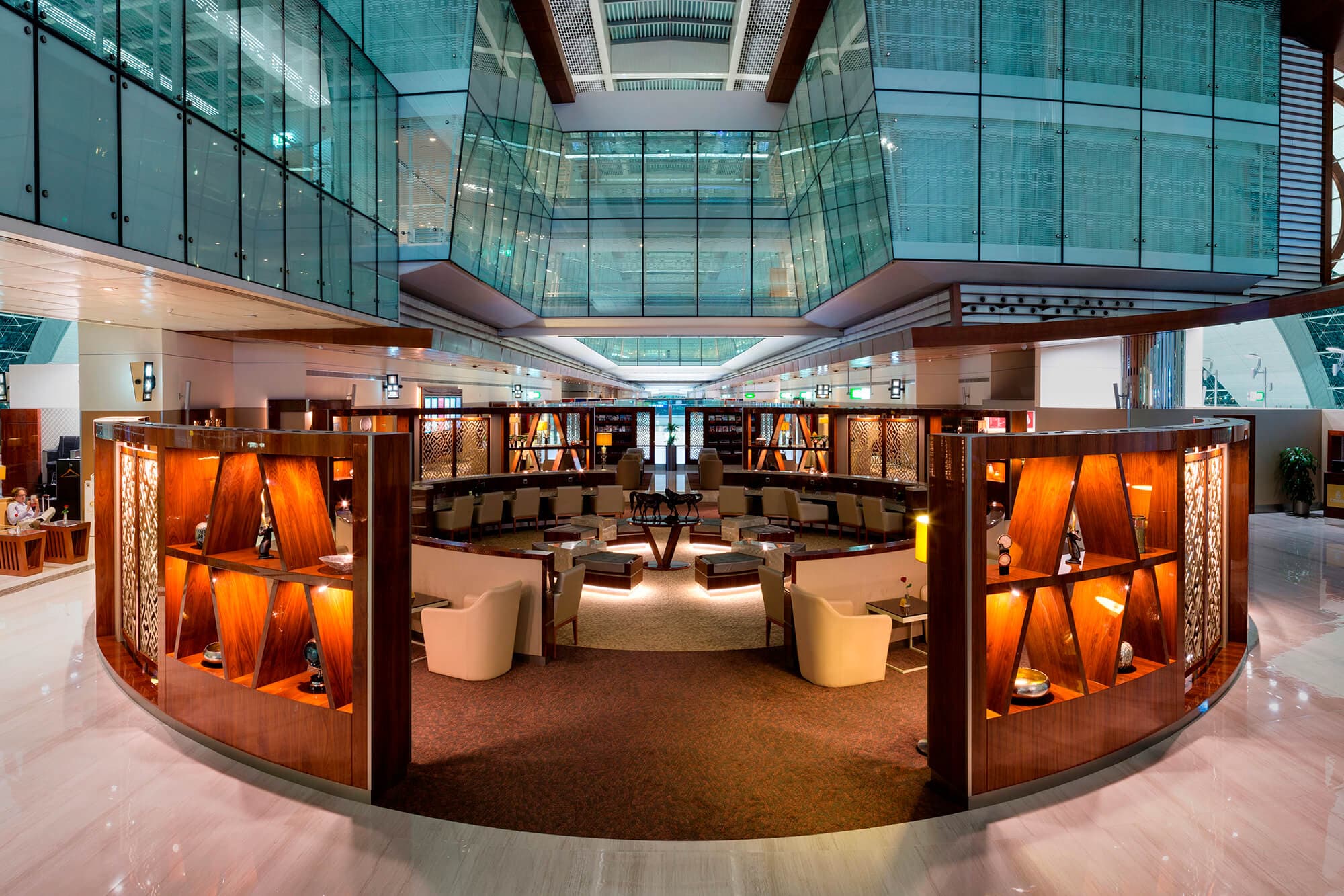 Emirates business class airport lounge.