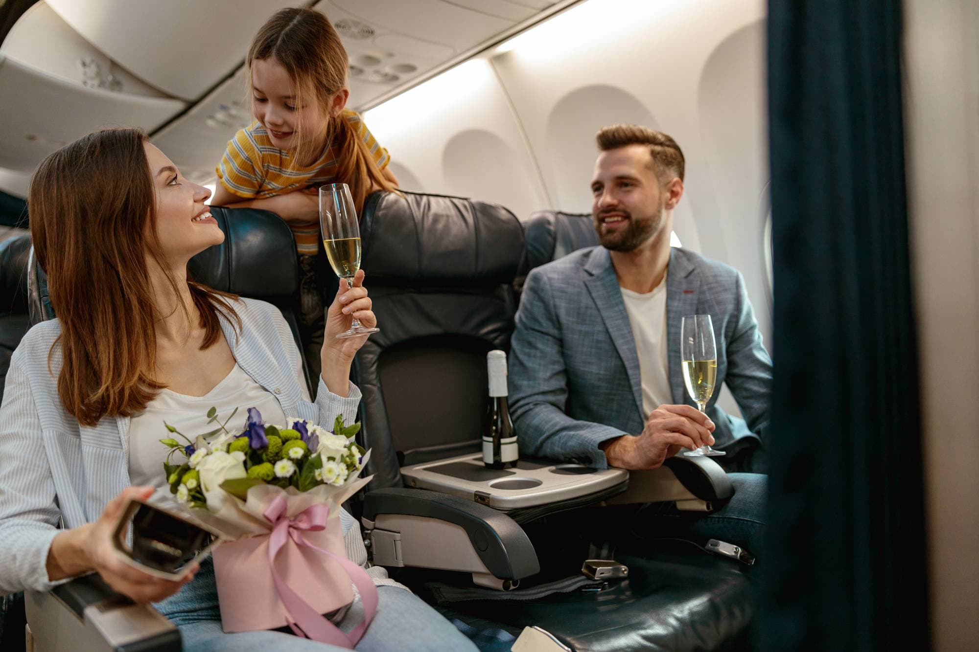 Business class seats on European airlines for short-haul domestic flights