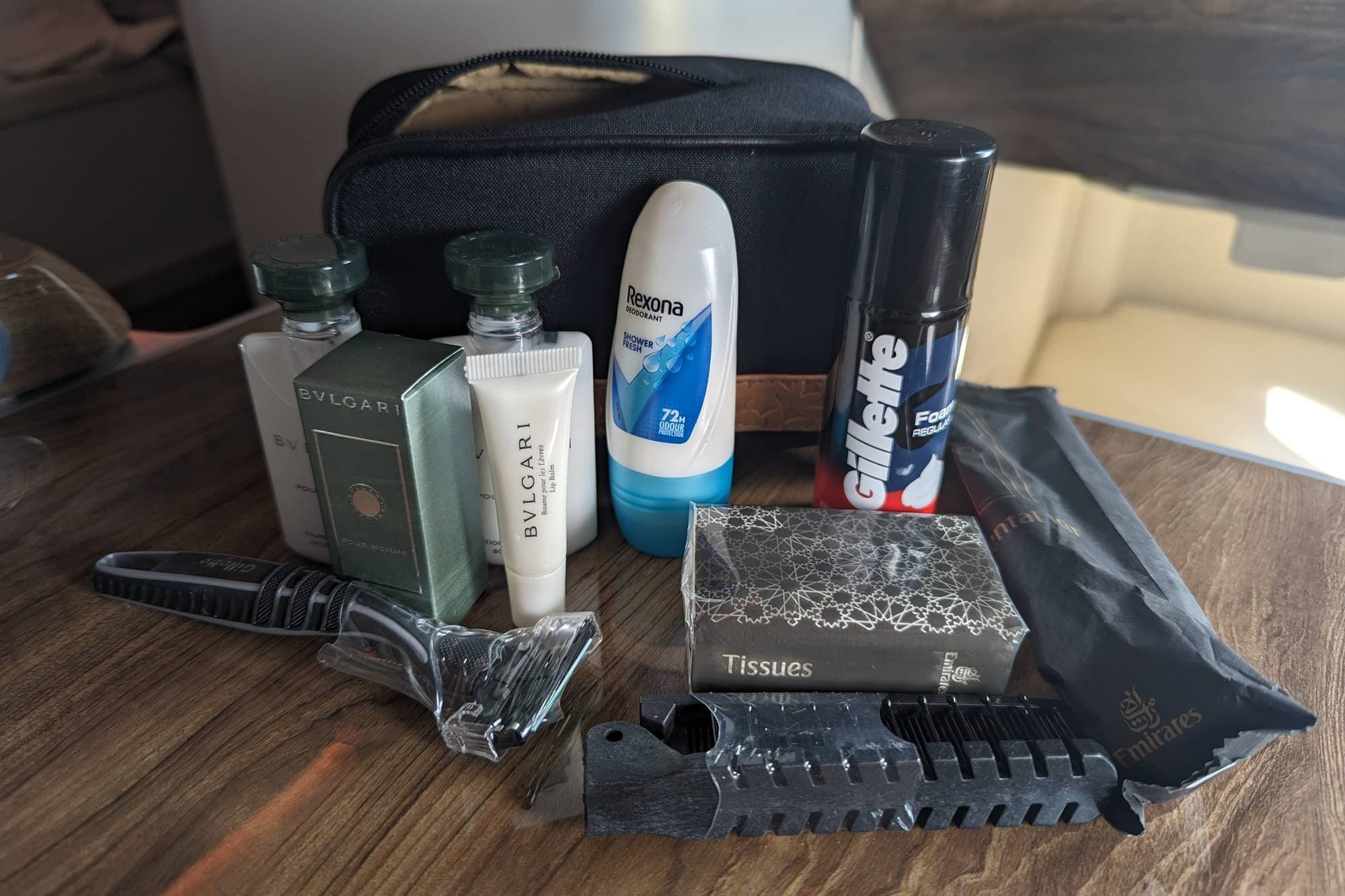 Emirates A380 business class amenities