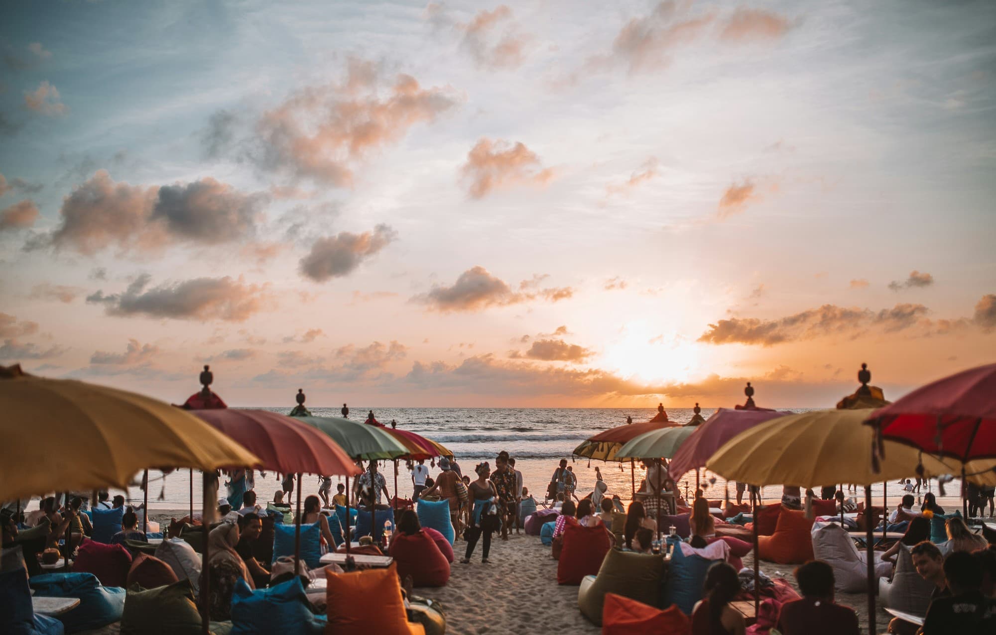 Sunset at the beach in Kuta, Bali. Photo by Lachlan Rennie.