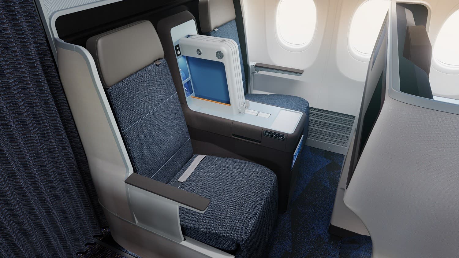 FlyDubai business class - throne seats - lie flat