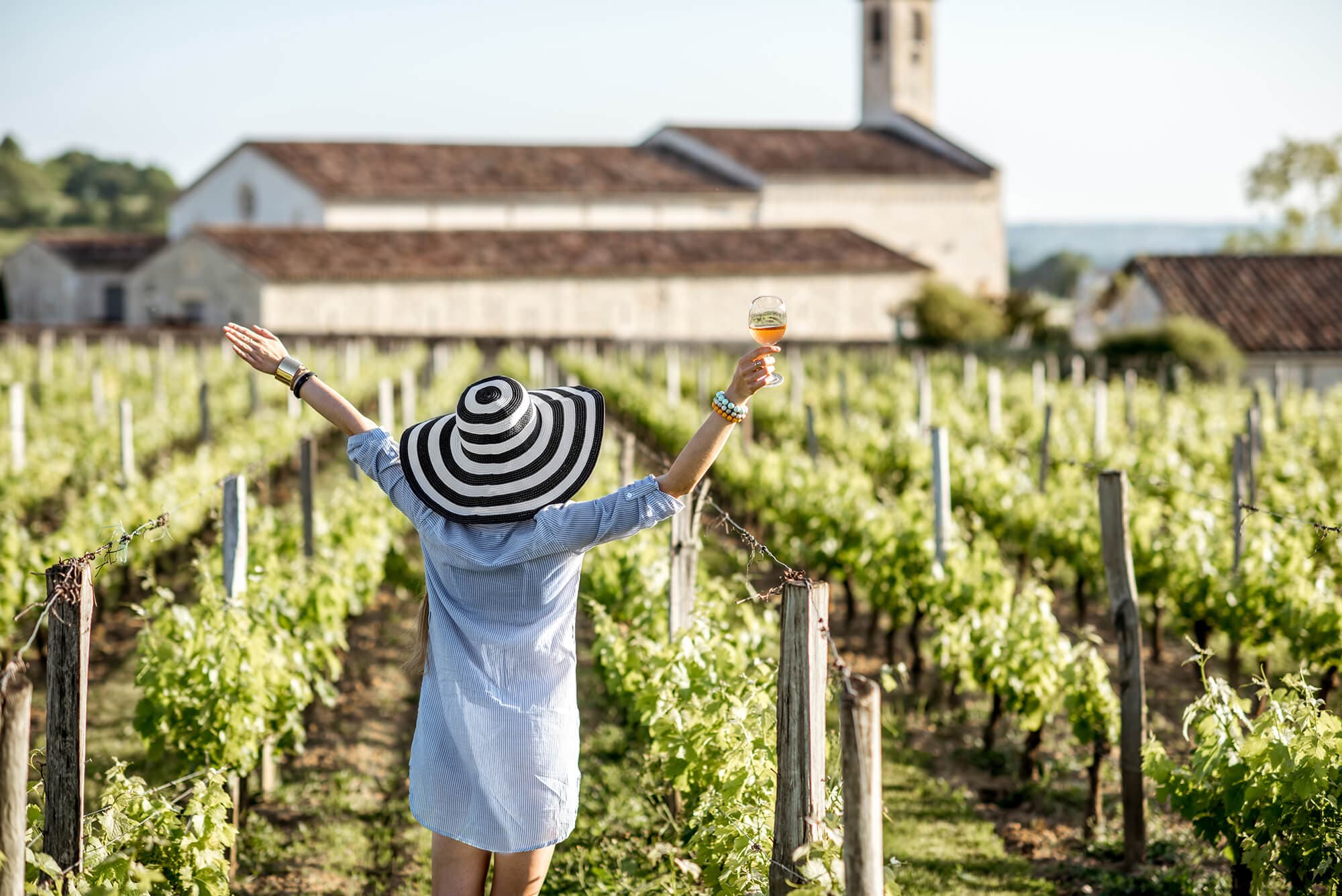 Wine tasting in Bordeaux, France, hosted within a charming vineyard estate