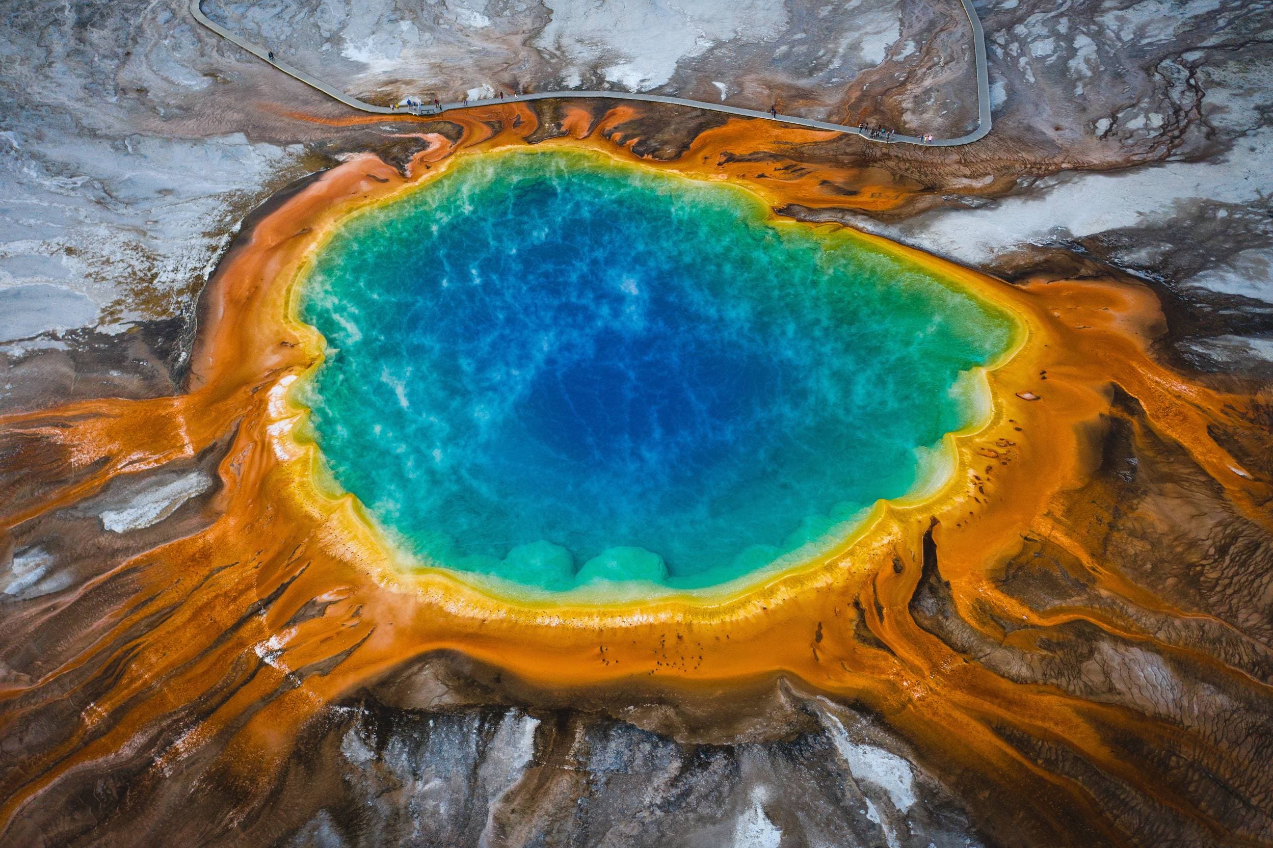 Grand Prismatic Spring, Wyoming, USA. The Most Surreal Places on Earth