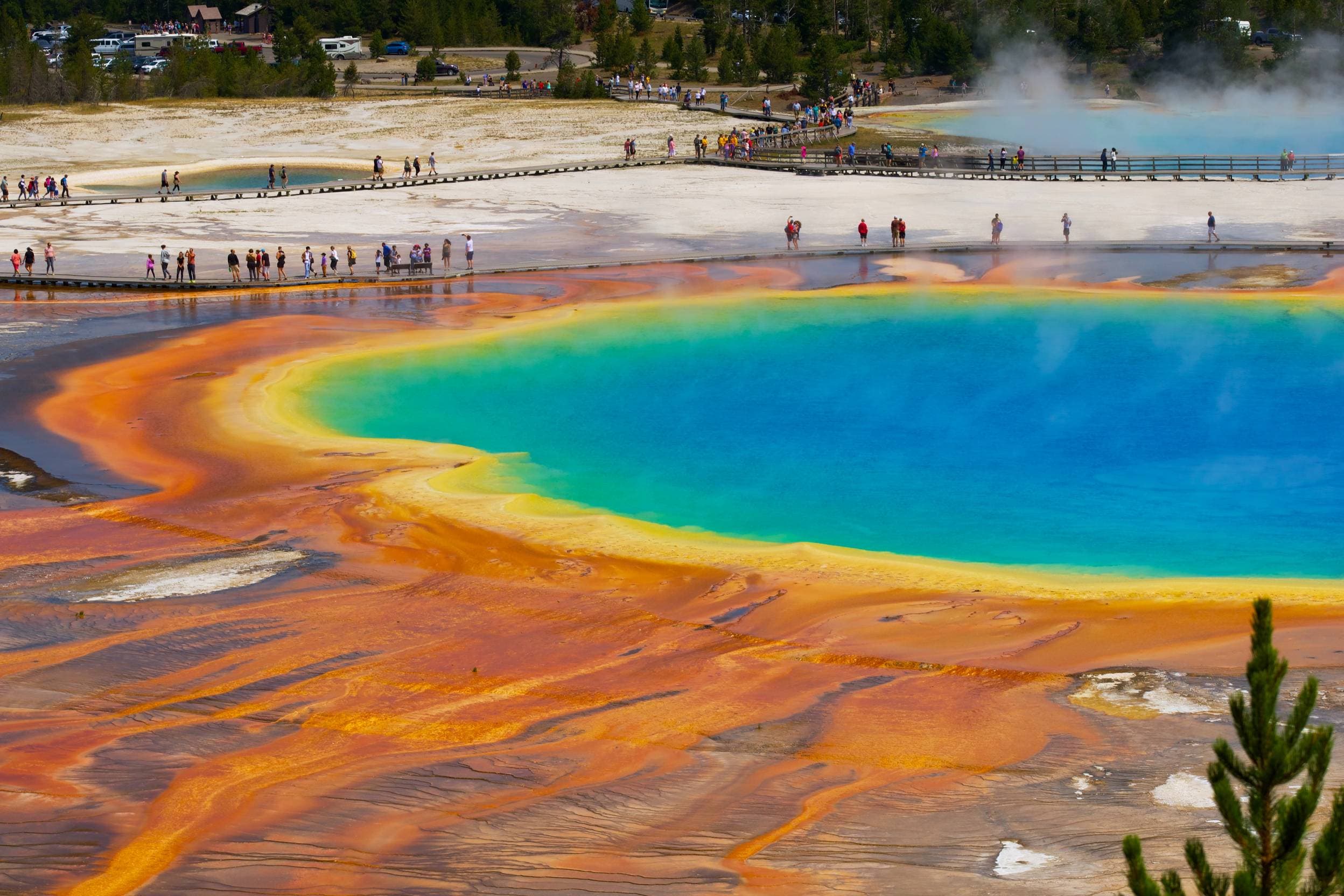 Grand Prismatic Spring, Wyoming, USA. The Most Surreal Places on Earth