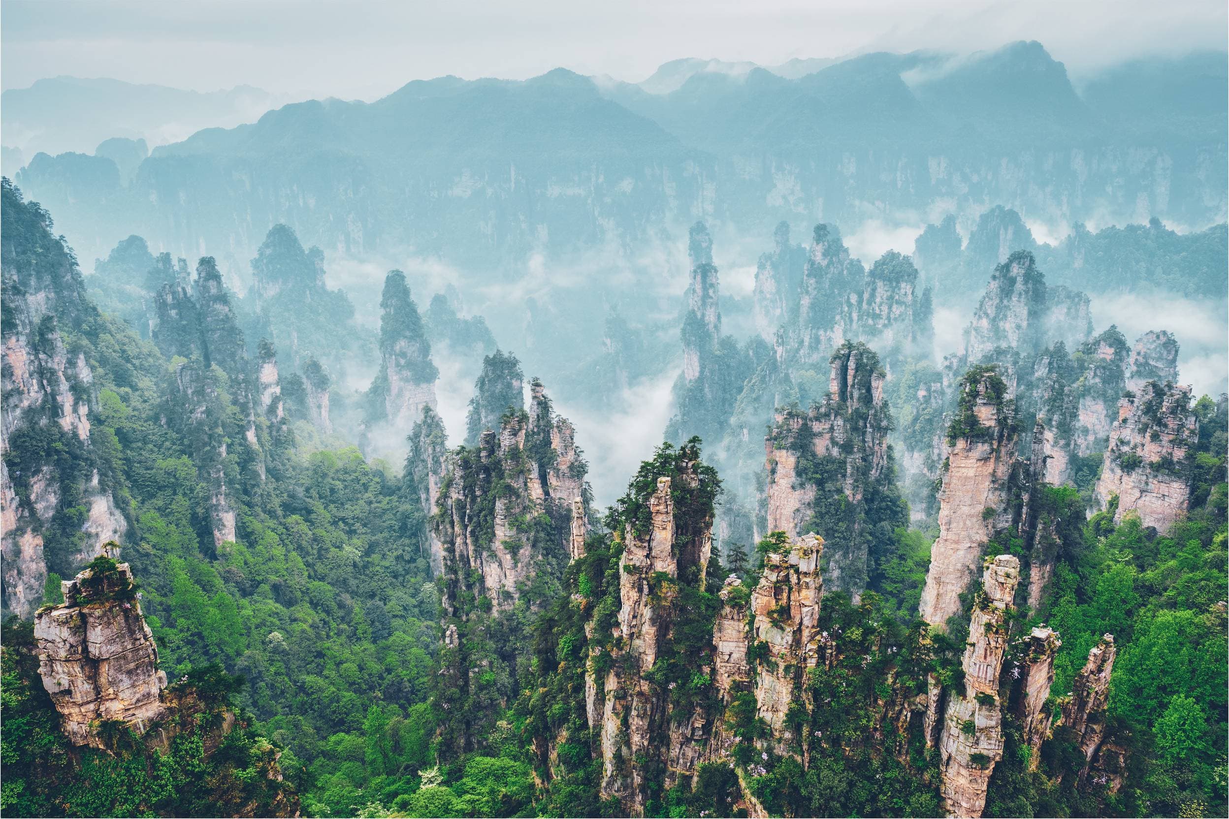 Real-world Pandora from the movie Avatar. Zhangjiajie National Forest Park, Hunan Province, China. The Most Surreal Places on Earth