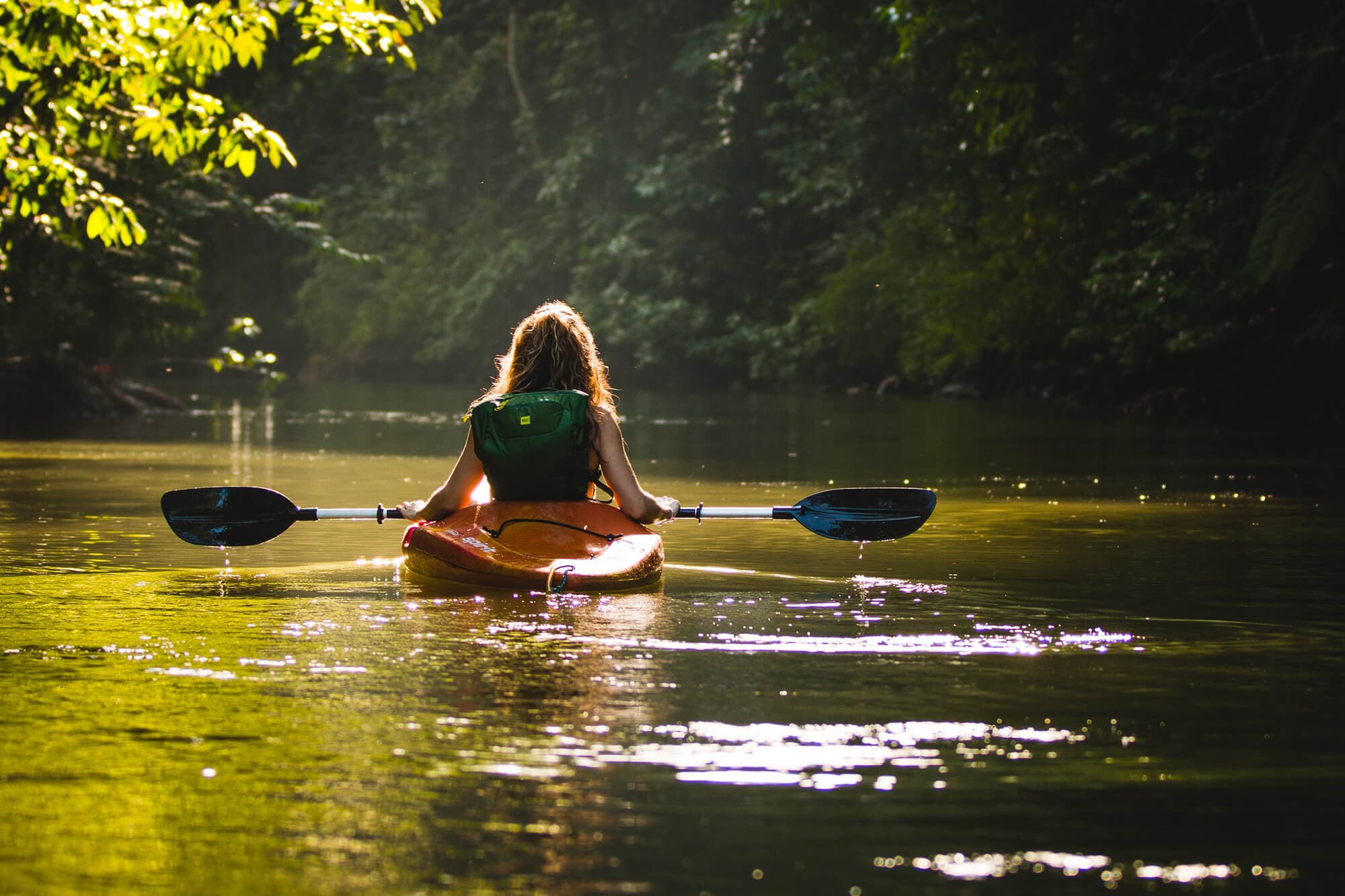 Exploring the lush jungle of Costa Rica by kayak, a unique and adventurous way to immerse in nature's beauty. Photo by Filip Mroz.