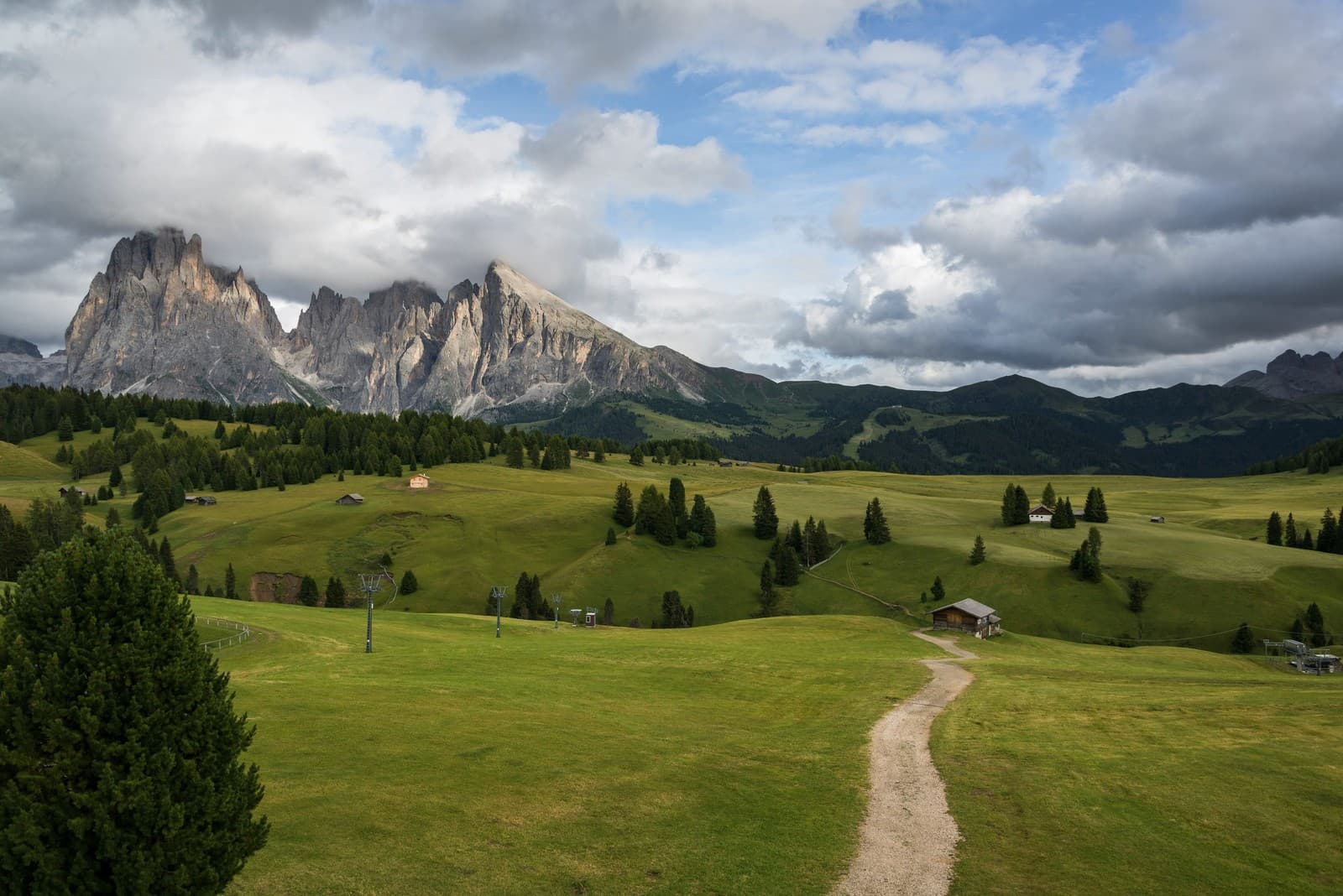 View at Alpe di Siusi Meadows circuit trail. Photo by Ales Krivec.
