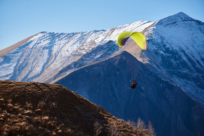 Paragliding in Gudauri, Georgia.