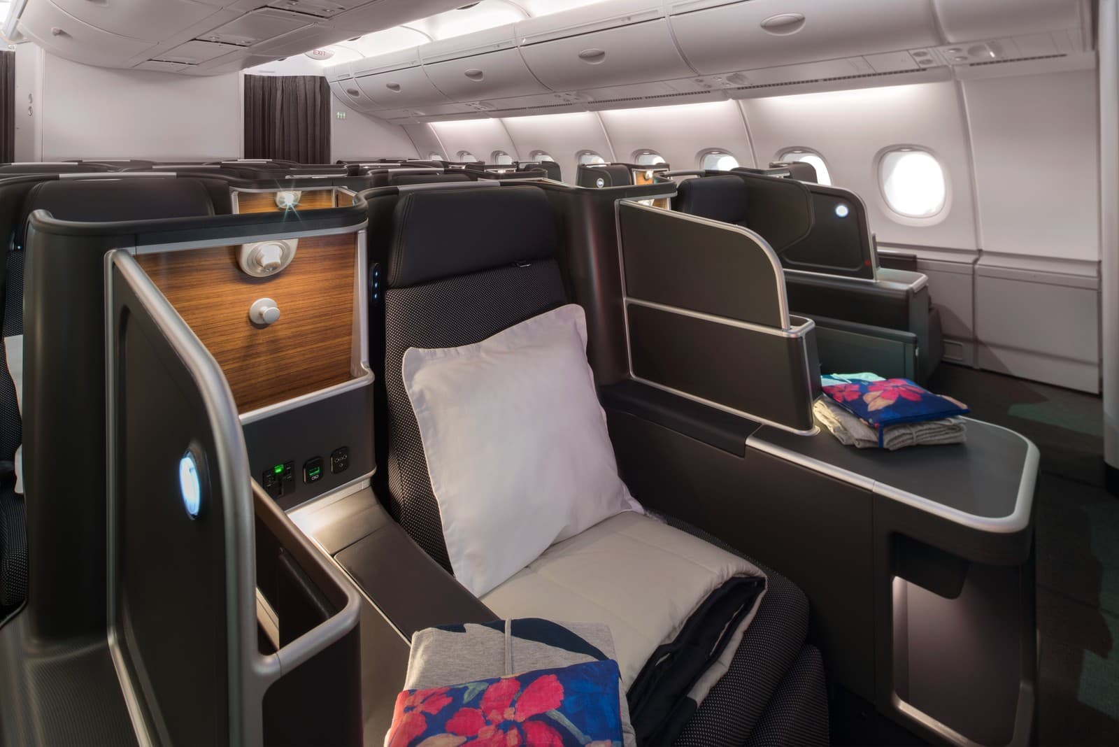 Qantas Airlines Business Class on Airbus A380. Photo by Qantas Airlines.