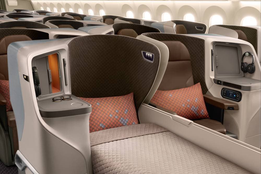 Business Class seats on Boeing 787 aircraft.
