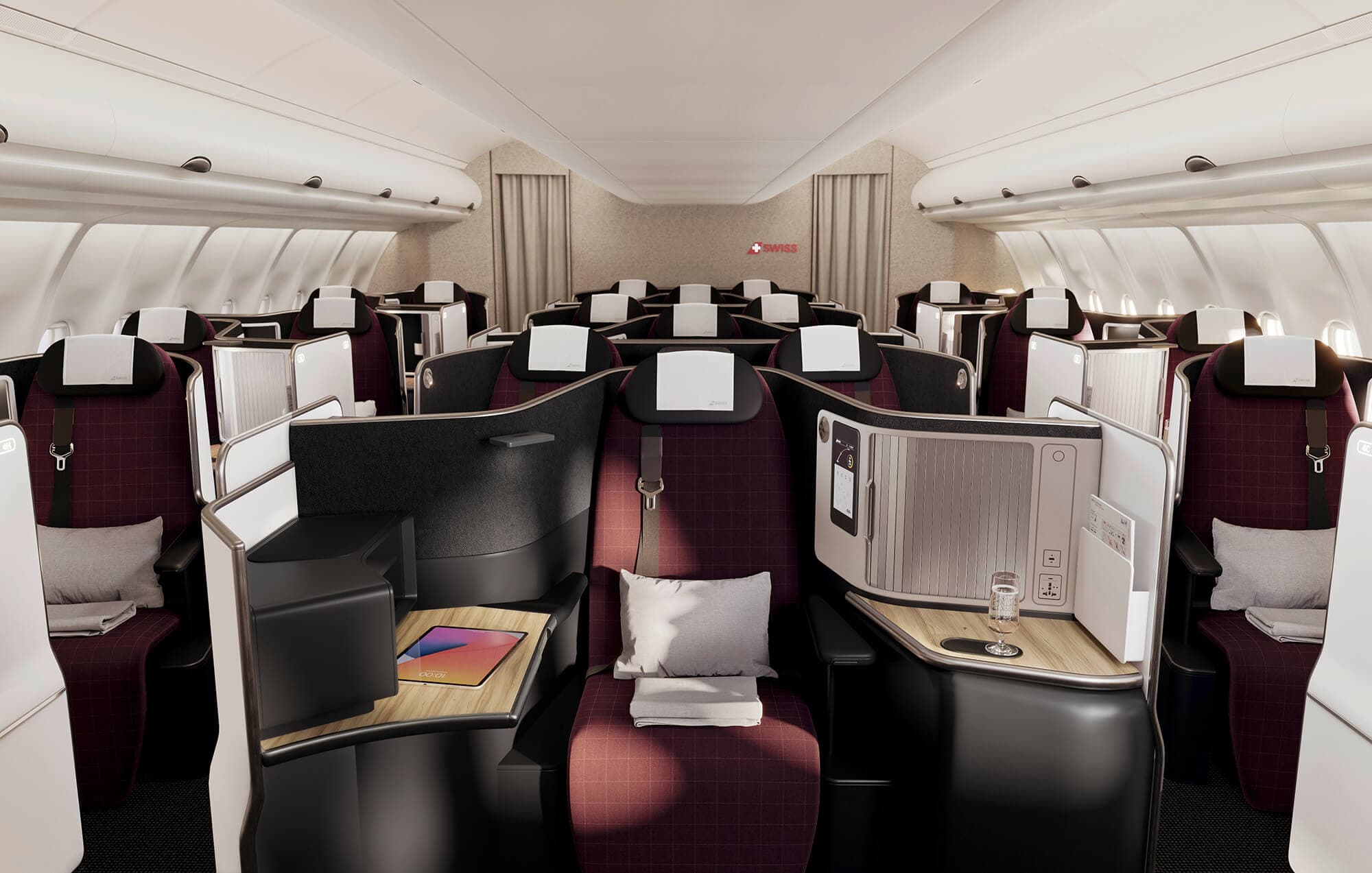 SWISS Senses business class cabin. Photo by SWISS