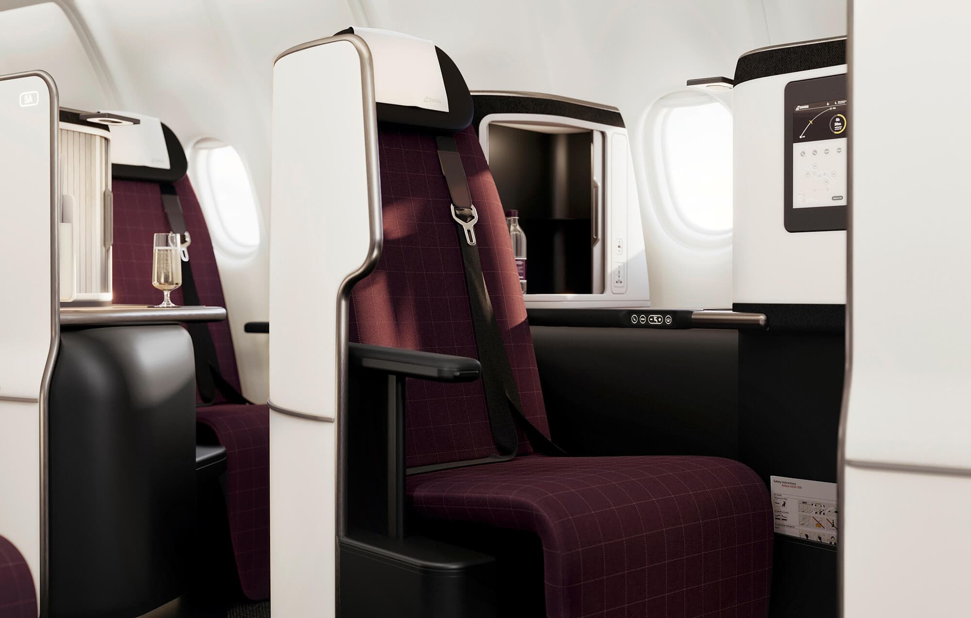 SWISS Senses business class cabin. Photo by SWISS