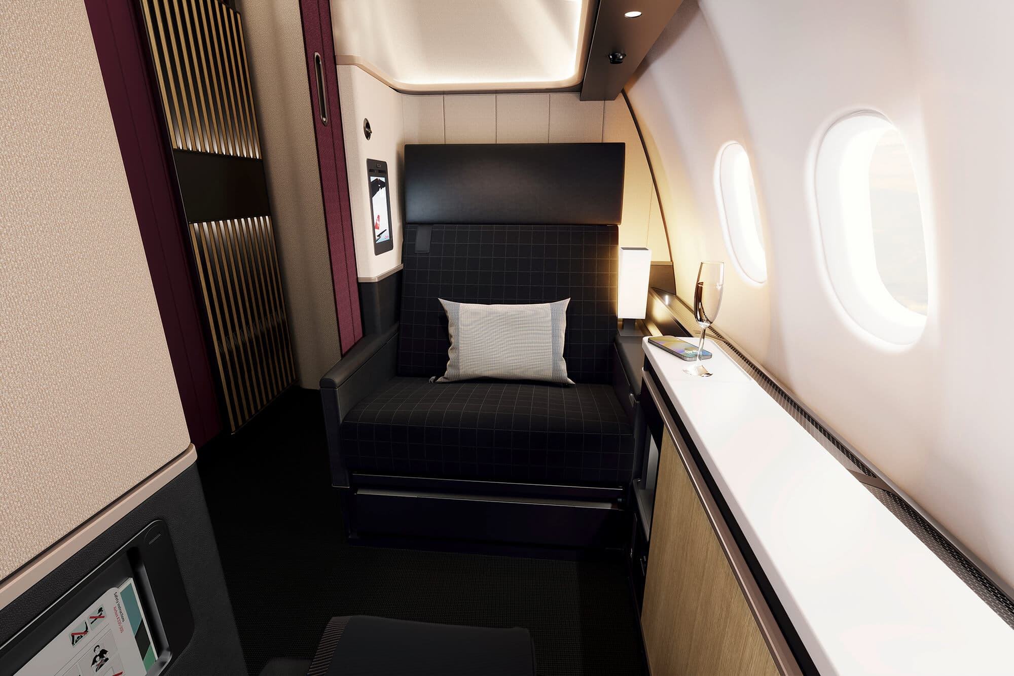 SWISS Senses first class cabin. Photos by SWISS.