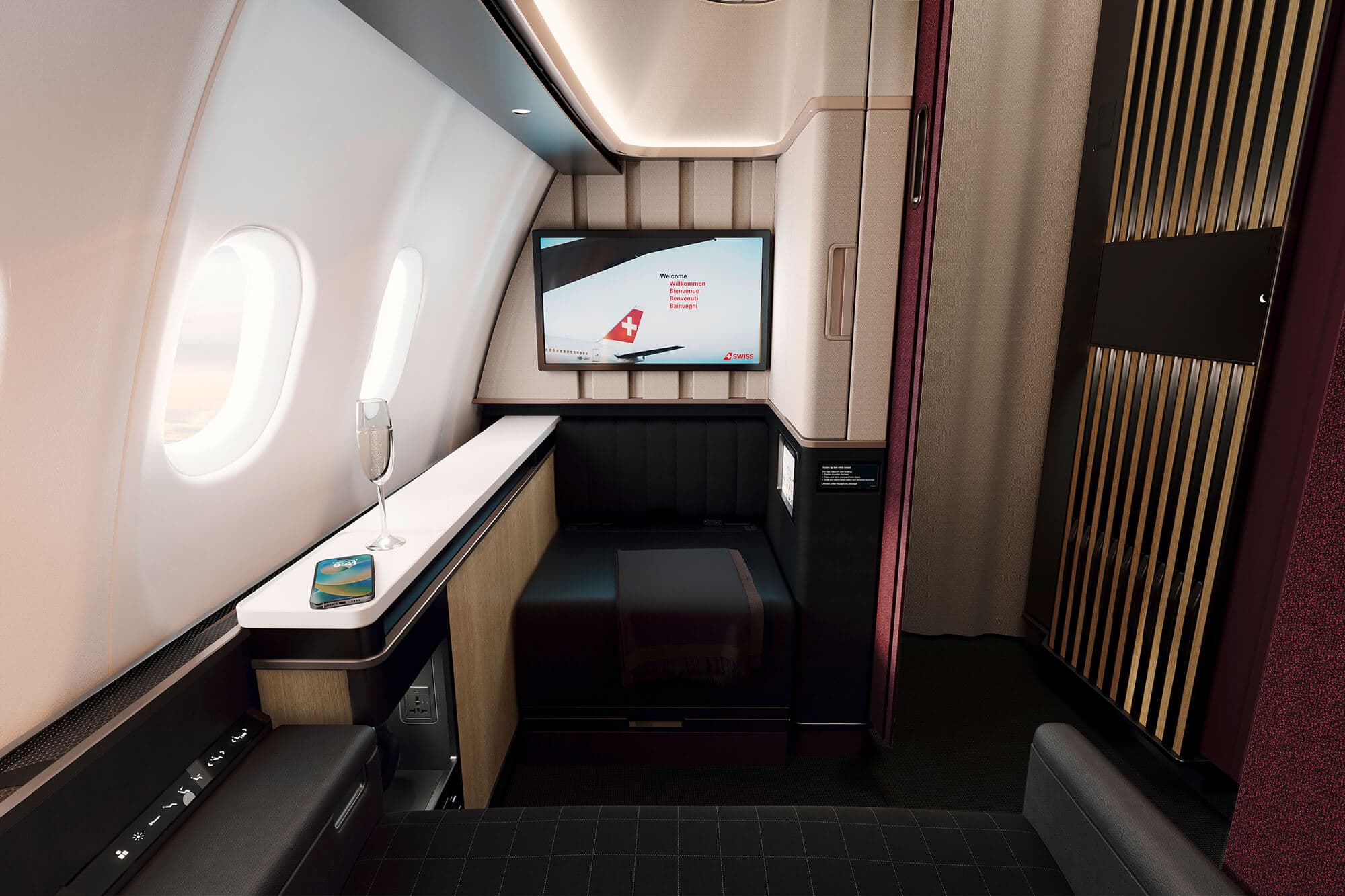 SWISS Senses first class cabin. Photos by SWISS.