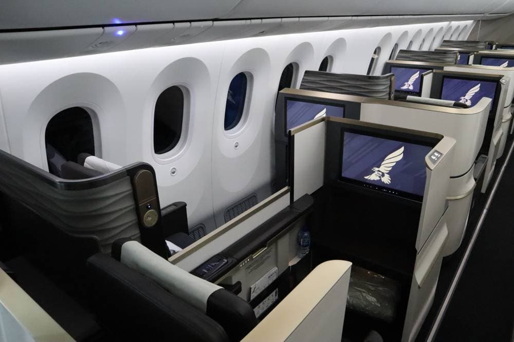 Gulf Air Boeing B787-9 business class. Photo by Gulf Air.