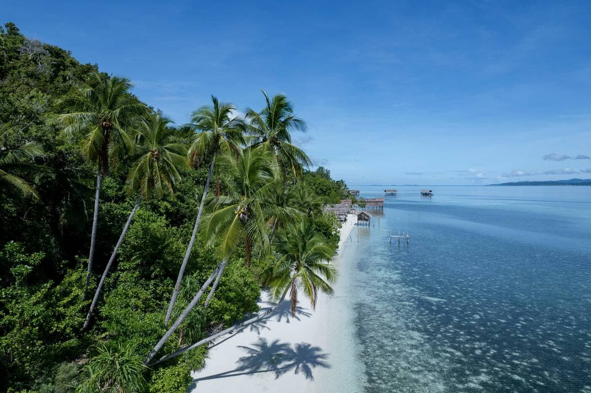 Paradise beach near Kri Eco Resort on Kri Island in Raja Ampat.