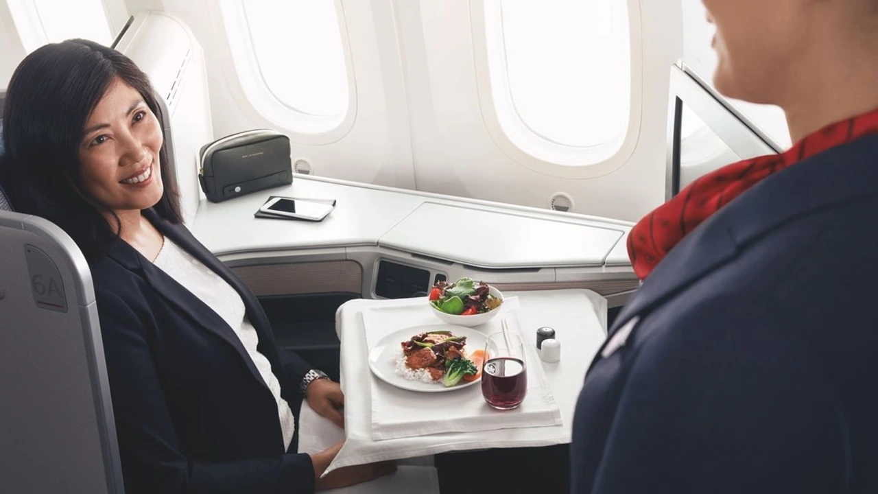 Air Canada business class dining
