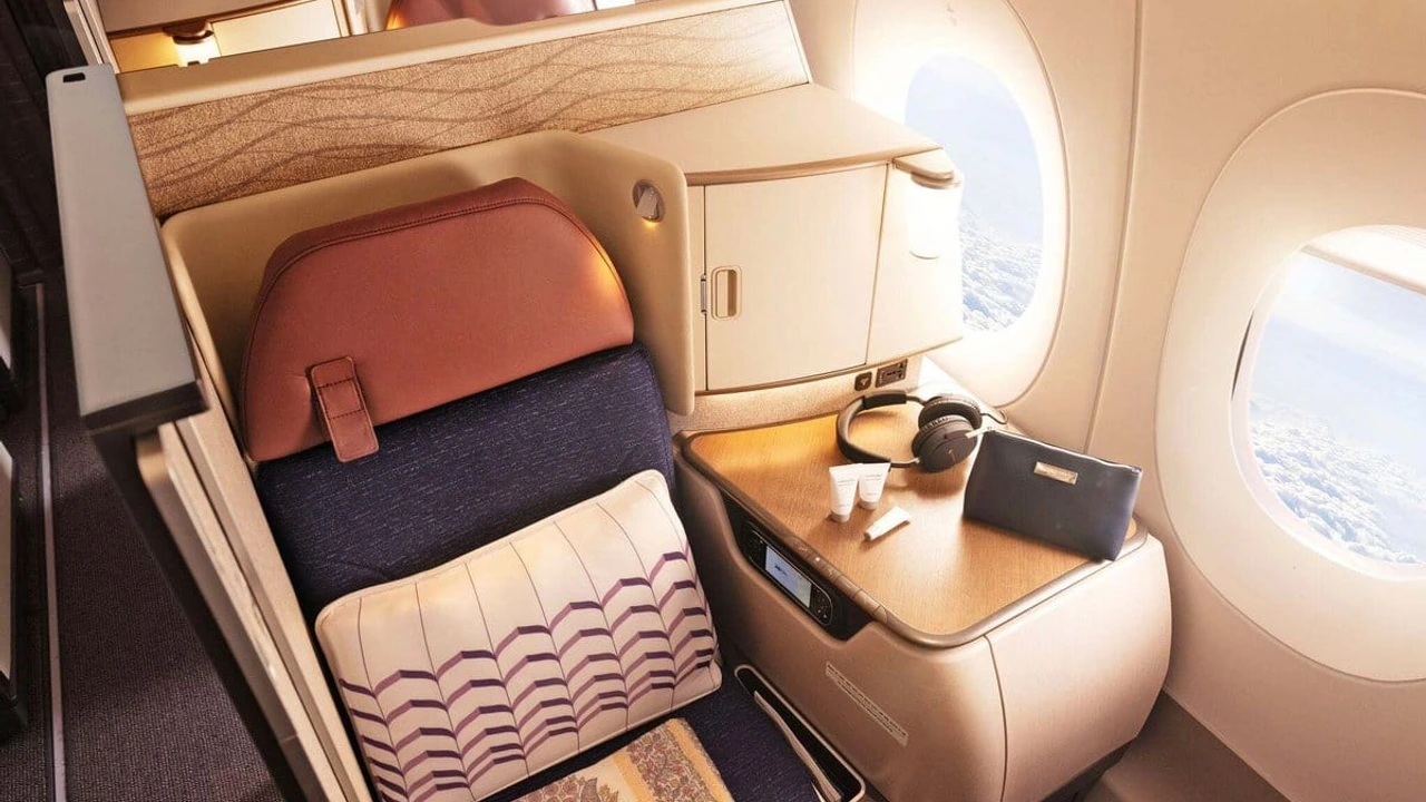 Air India vs Lufthansa business class cabin detail