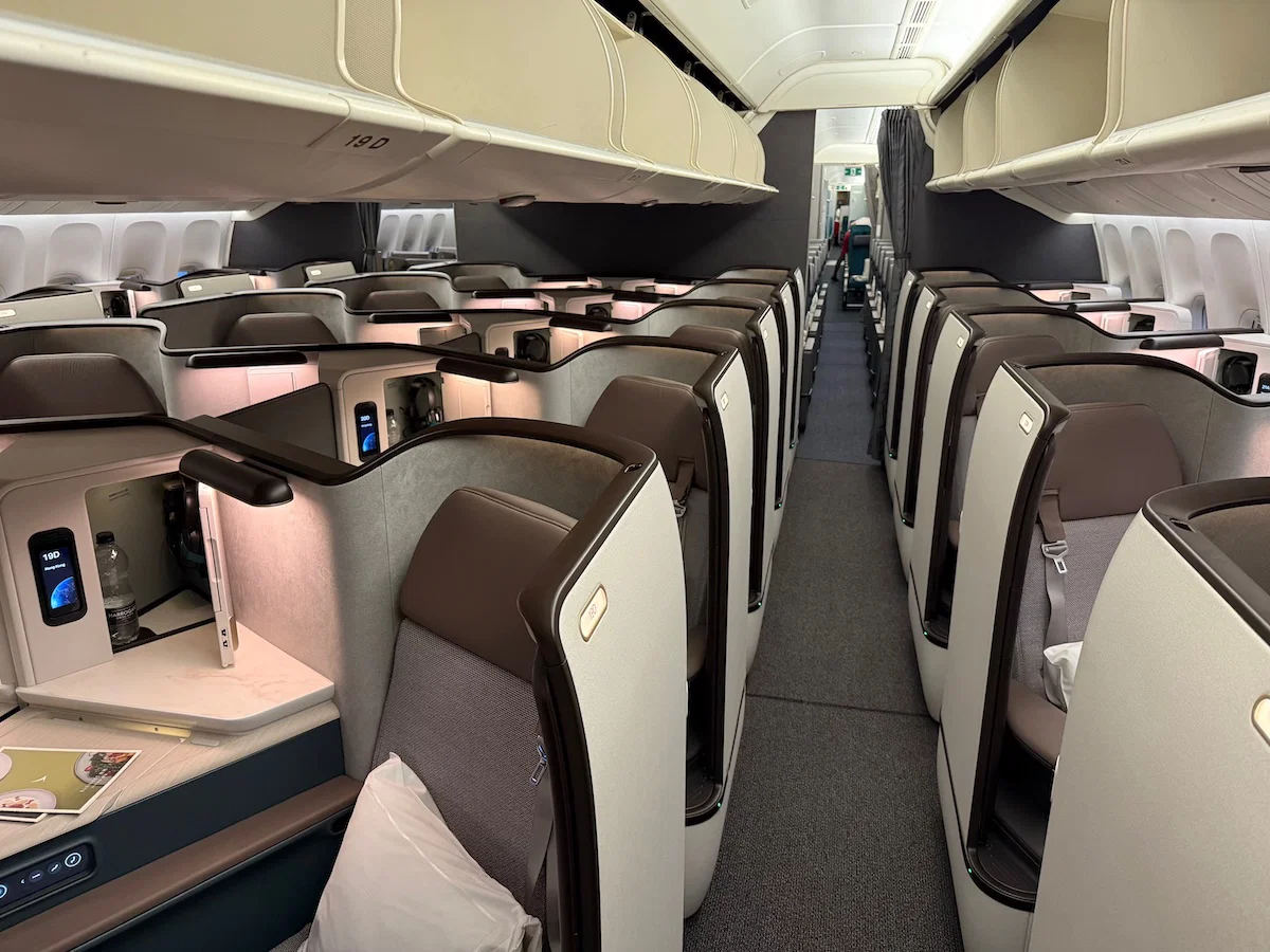 Cathay Pacific business class cabin - premium experience