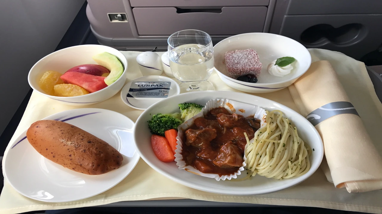 China Airlines business class dining