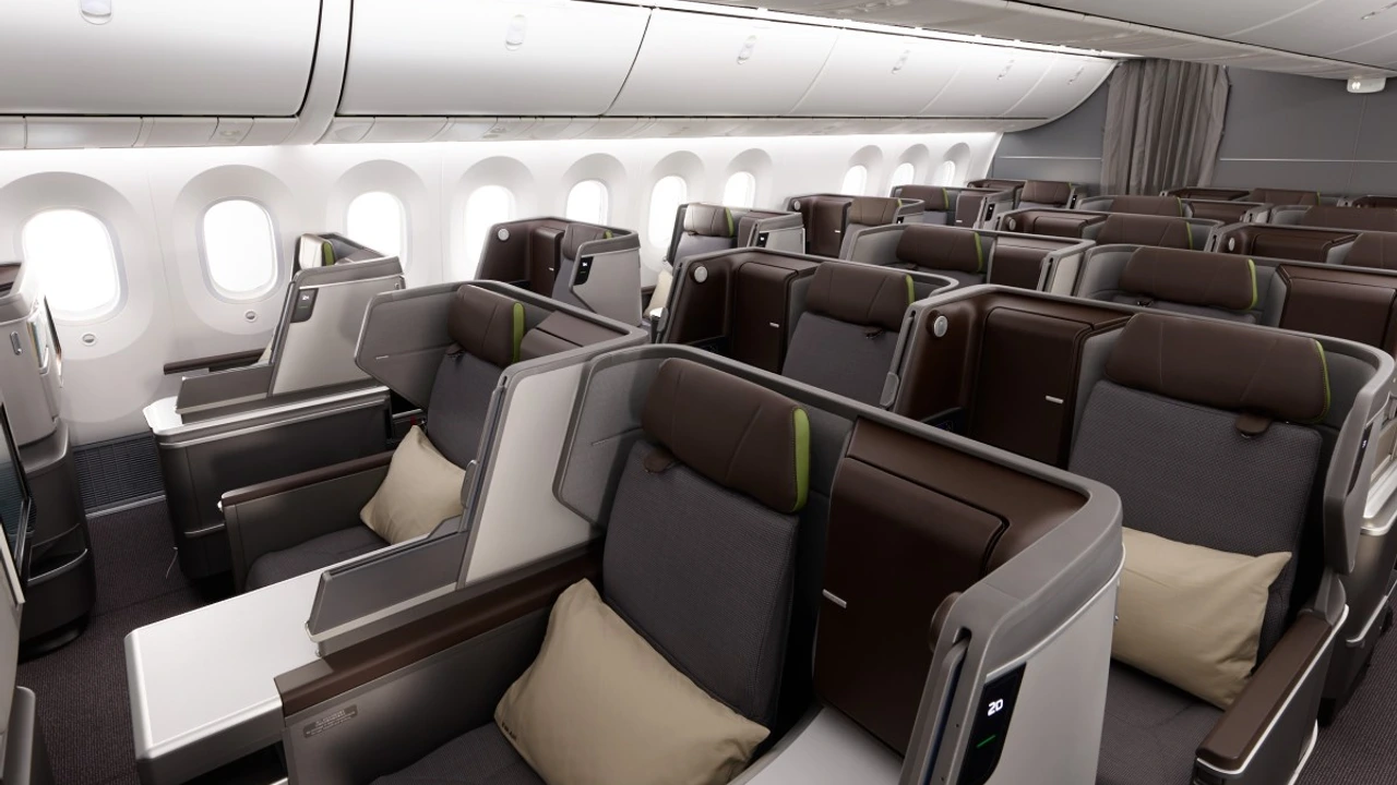 EVA Air business class cabin - premium experience
