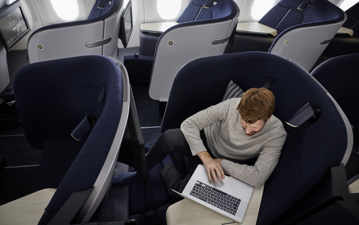 Finnair business class cabin - premium experience
