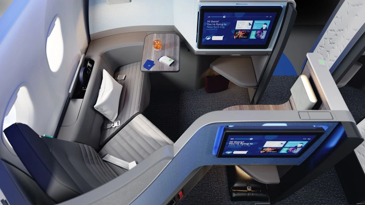 JetBlue Airways vs Virgin Atlantic business class cabin detail