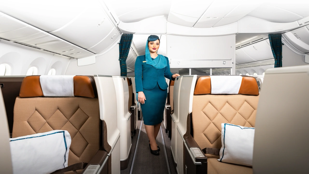 Oman Air vs Emirates business class cabin detail