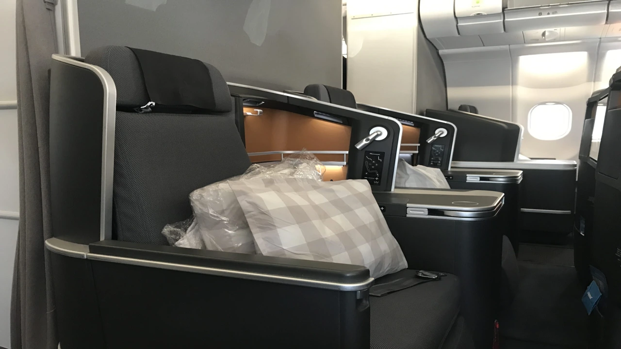 SAS Scandinavian Airlines vs Finnair business class cabin detail