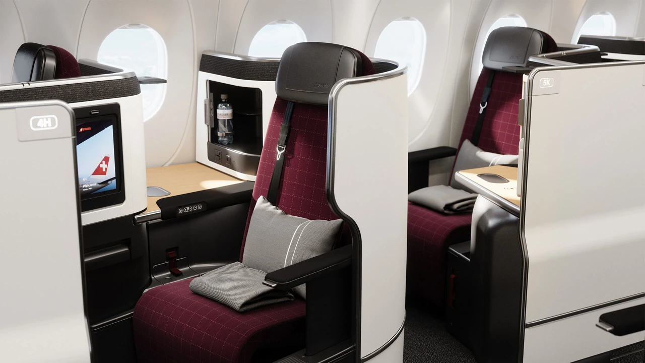 SWISS vs Austrian Airlines business class cabin detail