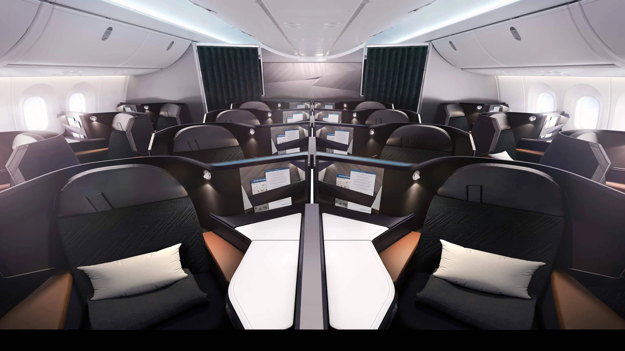 WestJet vs Air Canada business class cabin detail