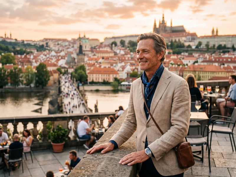 Business class flight from Washington DC to Prague