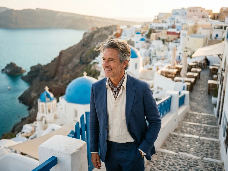 Business class flights to Santorini
