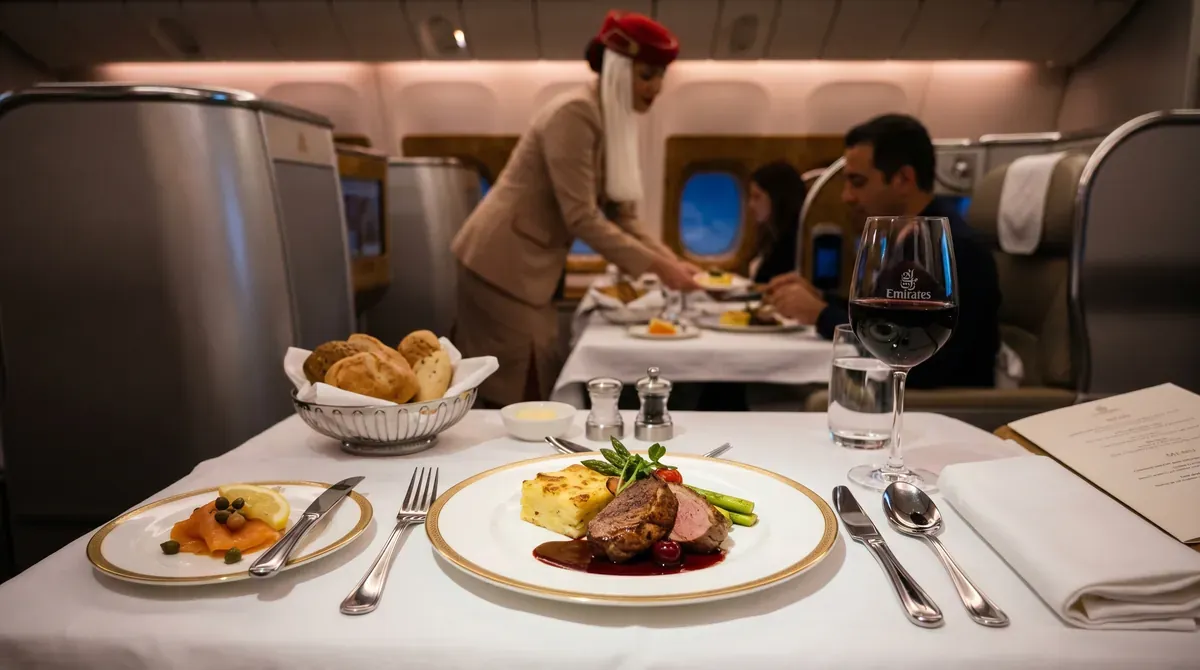 Emirates business class cabin - premium experience